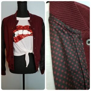 Faux Leather Bomber Jacket